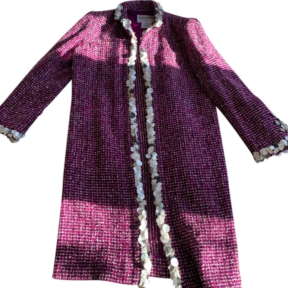 CHANEL Tweed Pearls Jacket Coat size 40/4 CHIC! - Picture 3 of 11